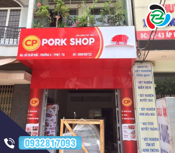 Bảng hiệu CP Pork Shop